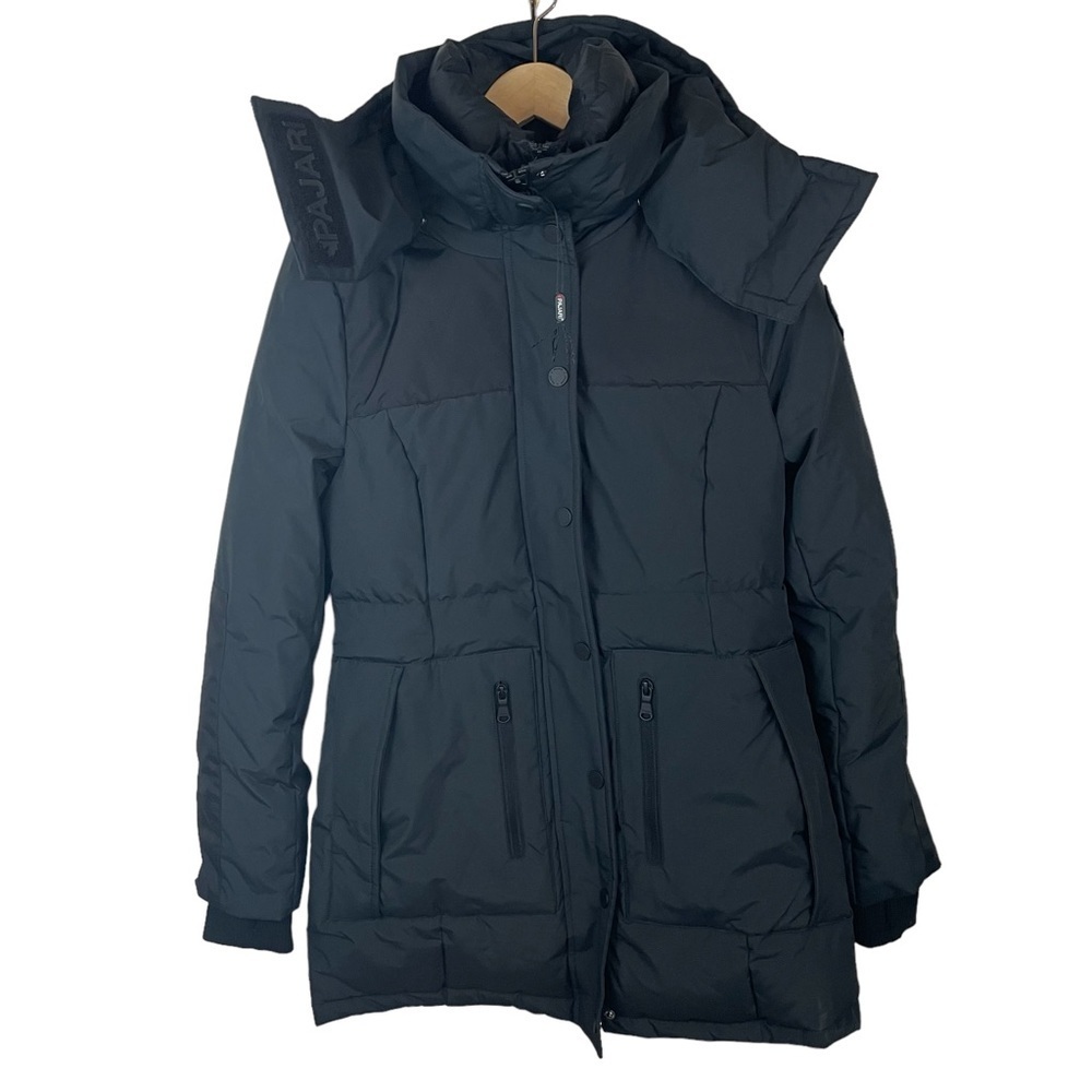 Women's Black Puffer Coat with Hood - Brand Unknown